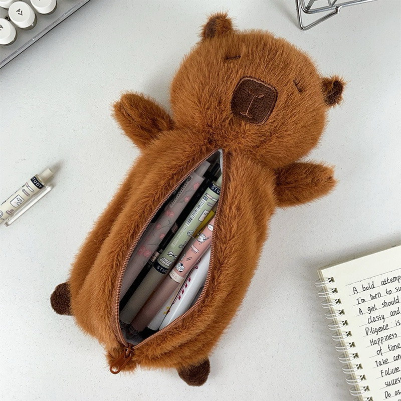 

Chingooland Capybara Tempat Pensil Pencil Case Pouch Boneka Capy Lucu Korea Anak Bulu Sekolah