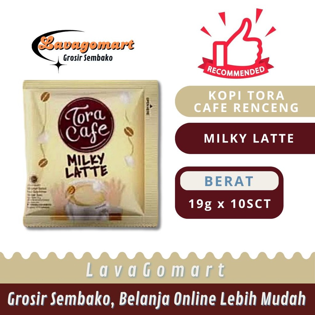 

KOPI TORA CAFE MILKY LATTE 22g - 1 RENCENG - LAVAGOMART - BANDUNG