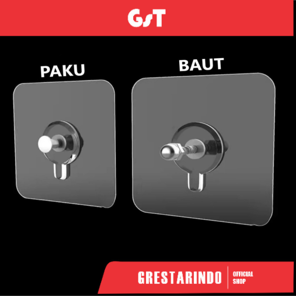 Original Paku Baut 30 Pcs Mix Campur Stiker Hook Tanpa Bor Tembok Tempel Gantungan Rak Foto