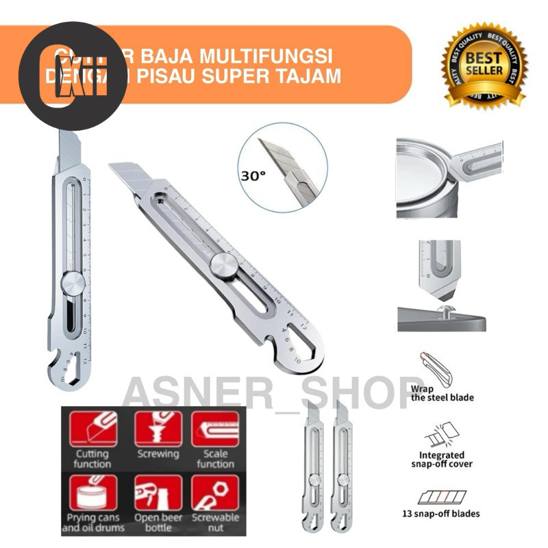 

Pisau Baja Cutter Tajam Besar Kater Stainless Anti Karat Bahan Kuat Tebal Bagus Multifungsi