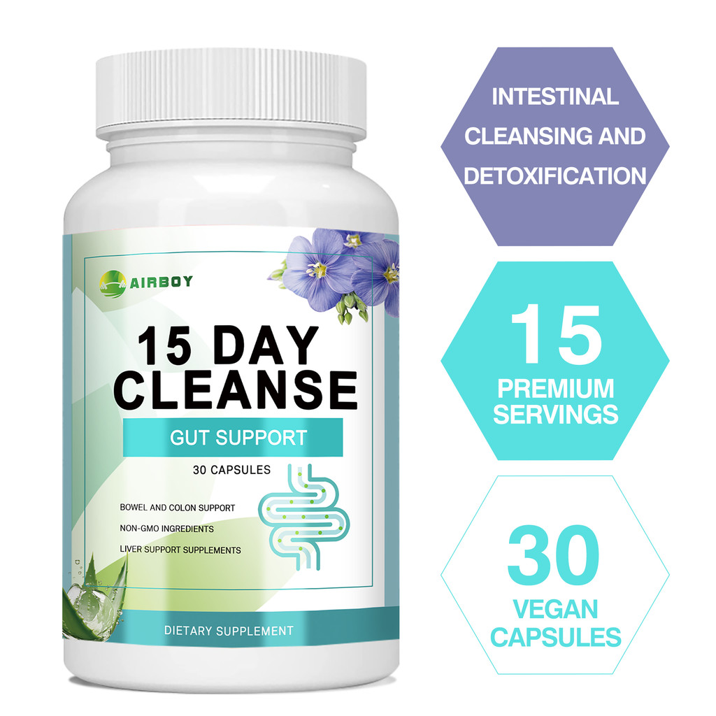 Airboy - Suplemen Pendukung Usus, Pendukung Hati - 30 Kapsul - Mengandung Senna, Cascara, Psyllium H