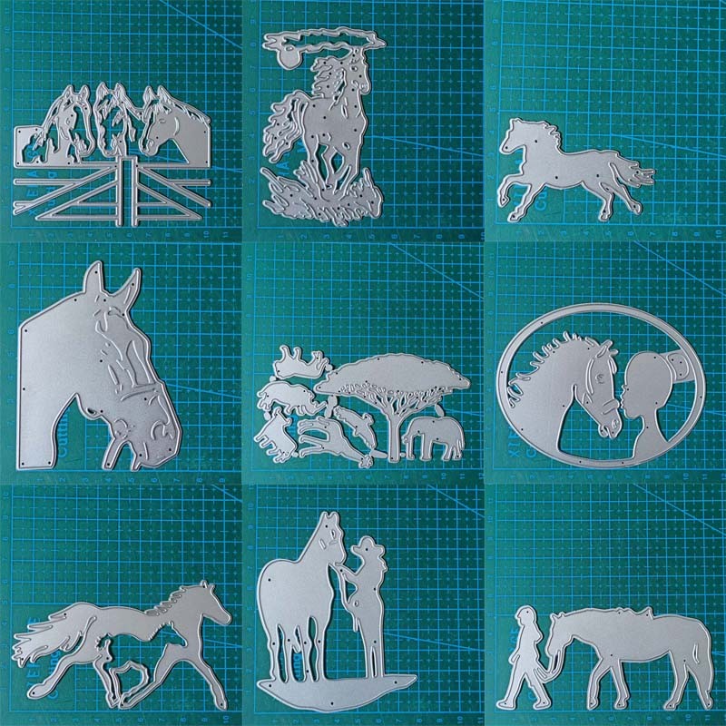 

Horse animals metal cutting dies mold Scrapbooking decoration paper craft knife mould blade punch template Embossing stencils