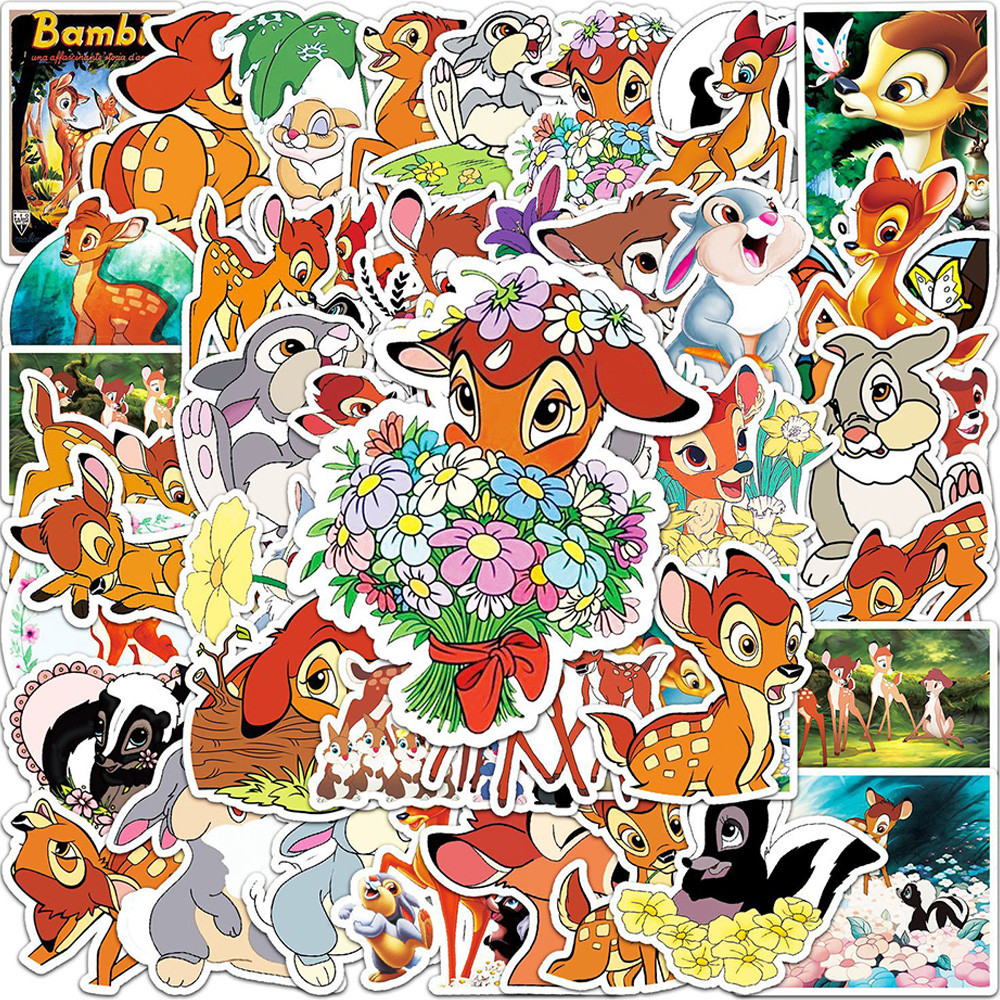 

10/30/50PCS Cute Disney Cute Cartoon Bambi Stickers DIY Phone Guitar Laptop Luggage Skateboard Graffiti Decals Fun Kid Toys