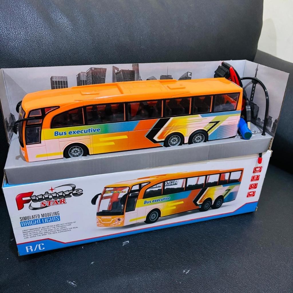 MIRACLE ONLINE SHOP VIRAL RC BUS BASURI BESAR /31CM BUS TELOLET MUSIK / BIS TELOLET REMOTE CONTROL