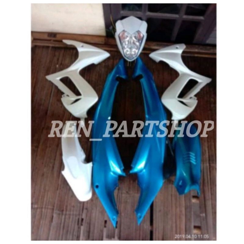 Cover body satria fu Thailand lama old Kinjeng fullset halus biru putih BISA REQUEST WARNA