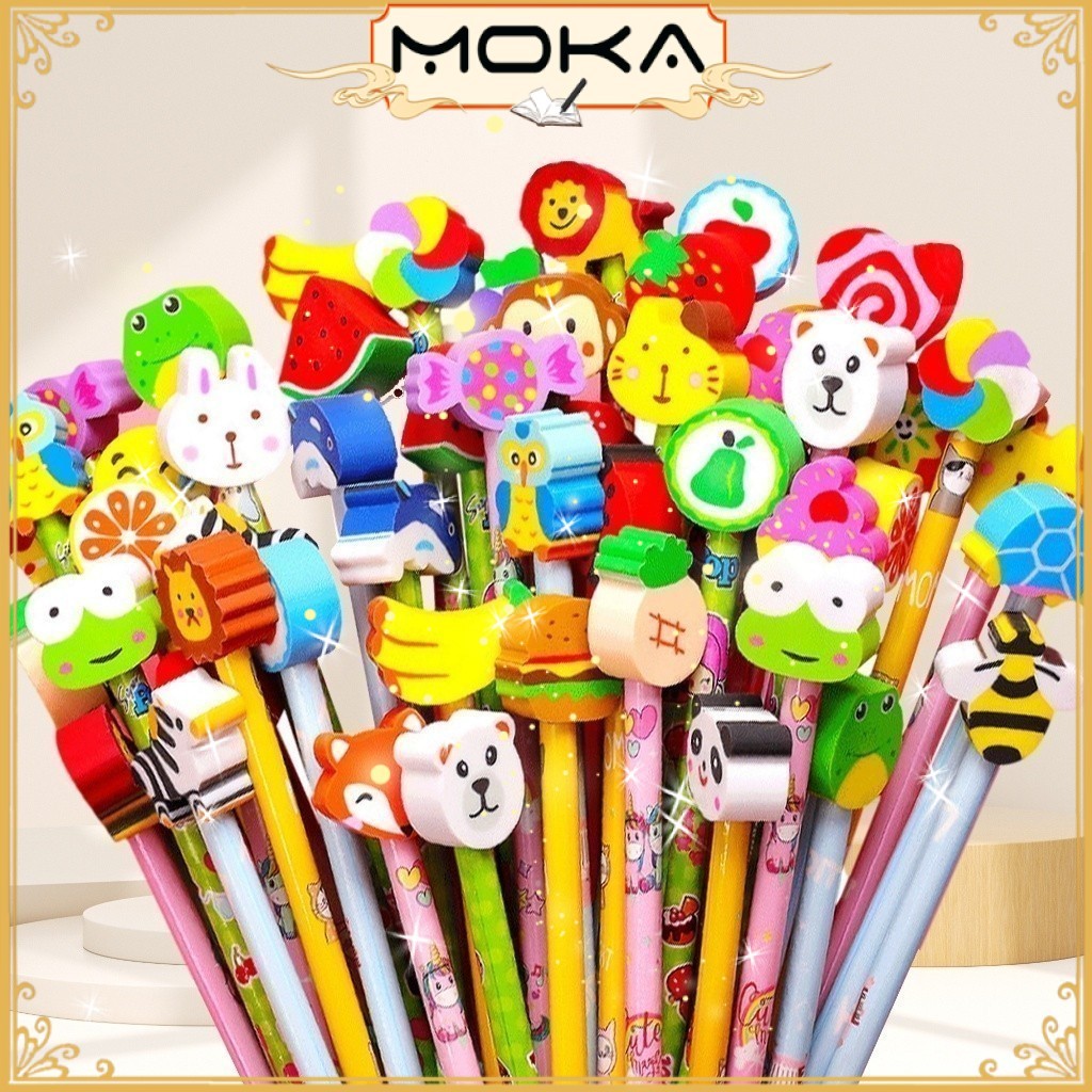 

MOKA 1 LUSIN PENSIL MOTIF + PENGHAPUS / PENCIL TULIS MOTIF / PENSIL TULIS MURAH MKP74