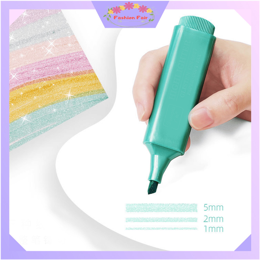 

Fashion Fair - S6584 Stabilo Glitter Isi 4 PCS / Highlighter Warna Cerah