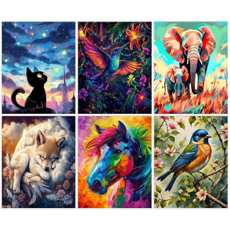 

GATYZTORY Frame Paint By Numbers For Adults Animals Handpainted Oil Painting Canvas Drawing Numbers Painting DIY Gift Home Decor