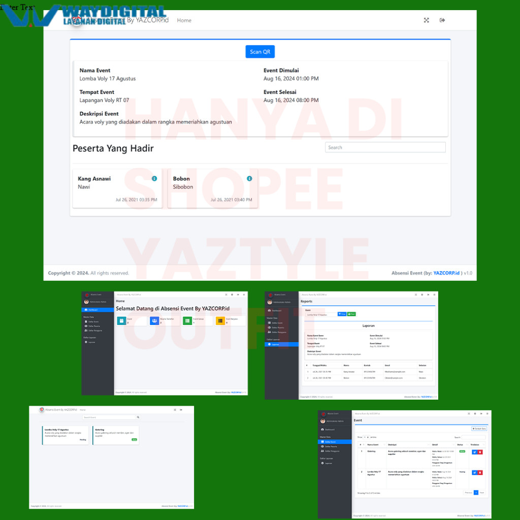 Aplikasi Absensi Event & Acara Source Code Software Absensi Event
