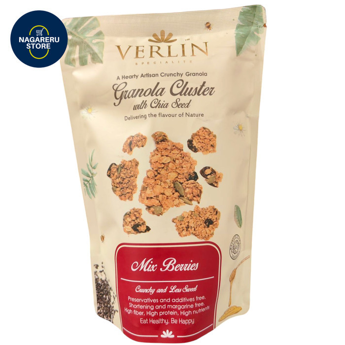 

Verlin granola cluster with chia seed mix berries 150gr