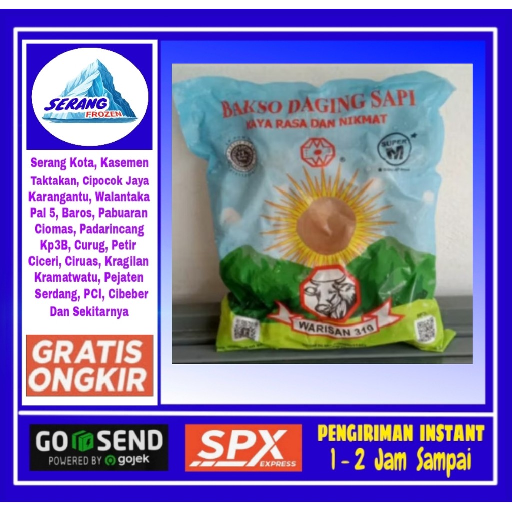 

Bakso Warisan 319, Bakso warisan Biru isi 50pcs, Serang Frozen