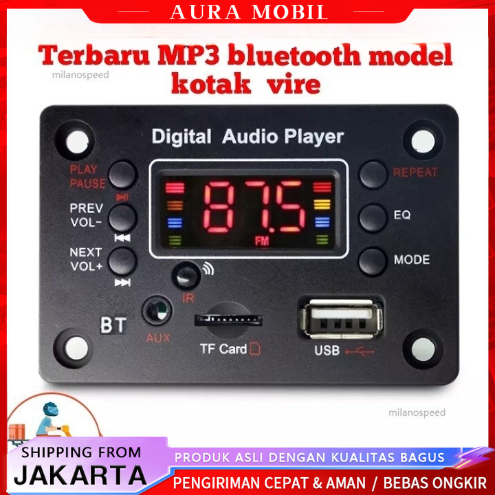 kit modul mp3 bluetooth terbaru kotak vire 060 -Aura Mobil