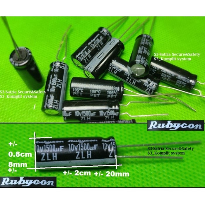 Elko 1500uf 10V elco 1500 uf 10 v 1500uf10V 10V1500uf rubycon 1500uF