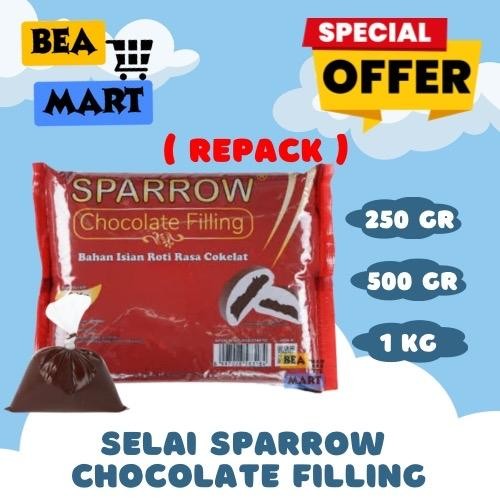 

Selai SPARROW Coklat Filling 250gr 500gr 1kg | Pasta Cokelat Isian Roti Manis Repack 250 500 gr 1 kg