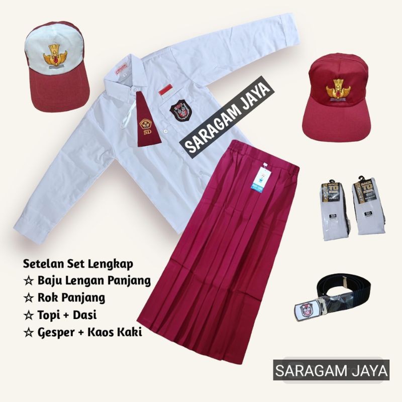 Seragam sekolah anak sd perempuan,Setelan seragam sd perempuan,Baju sekolah anak sd perempuan