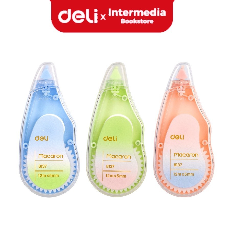 

Correction Tape Deli E8137 - Tip X / tip-ex Cepat Kering 5mm x 12m Warna Macaron Lucu