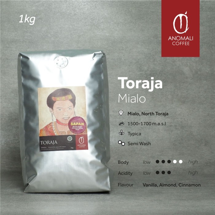 

Anomali Coffee Biji Kopi Toraja Mialo 1Kg - Fine