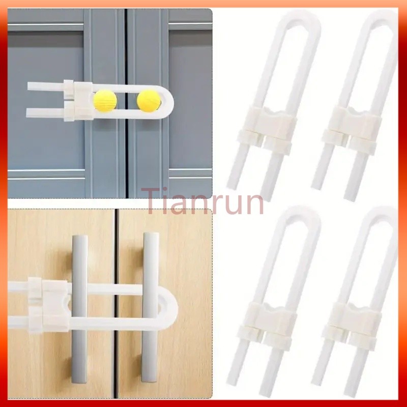 Kunci pengaman anak bentuk U/Kunci pengaman anak plastik/Kunci lemari bentuk U/Gembok plastik untuk 