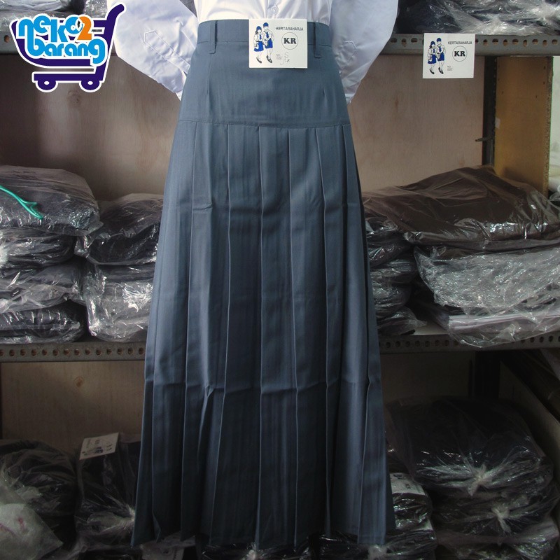 BAHAN PREMIUM / Rok Panjang Rempel Bawah Pinggang Abu Seragam SMA - Seragam Sekolah