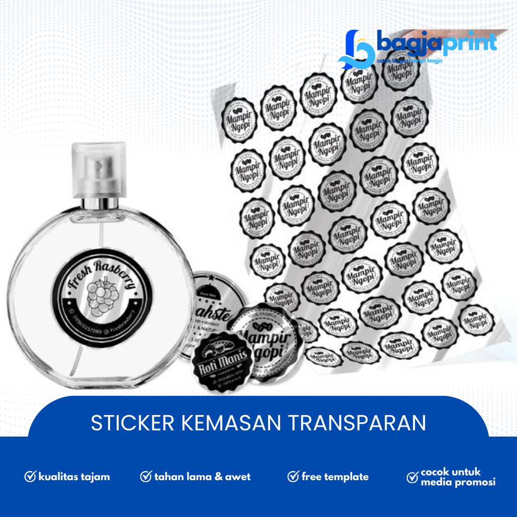

Cetak Stiker Transparan Custom / Thank You Label Stiker Botol Minuman Produk Makanan Kemasan