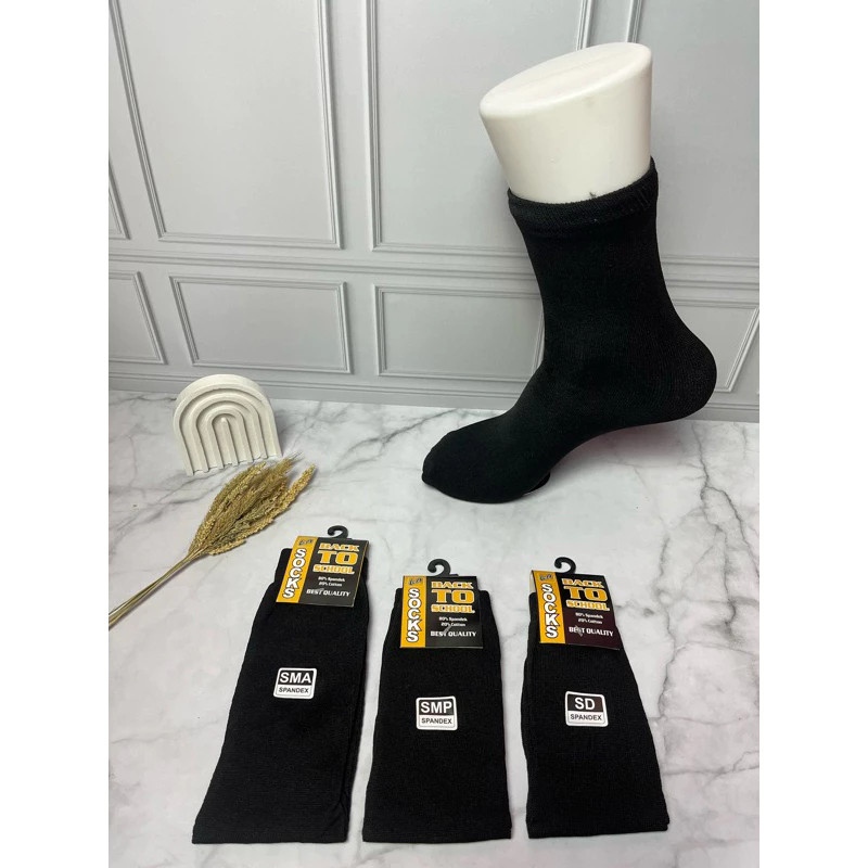 Norden - KAOS KAKI SEKOLAH HITAM POLOS - Kaus Kaki Anak SD SMP SMA Tebal Premium Anti Slip Medan