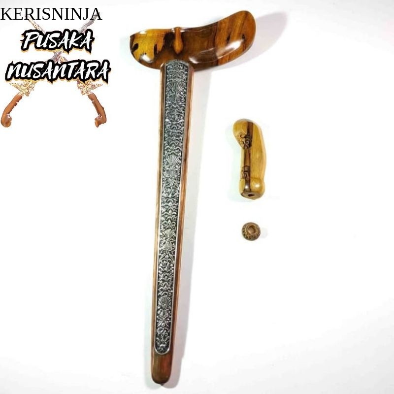 Satu Set Warangka dan Deder Keris Model Gayaman Bahan Kayu Timoho Kualitas Super Lengkap Dengan Pend