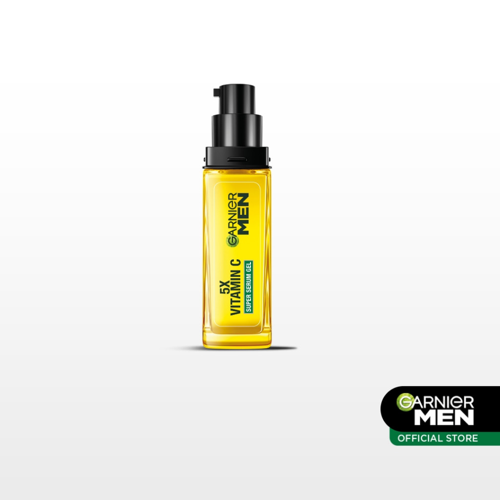 GARNIER MEN Turbo Bright 5x Vitamin C Super Serum Gel - 30ml Serum Wajah Anti Kusam untuk Mencerahka