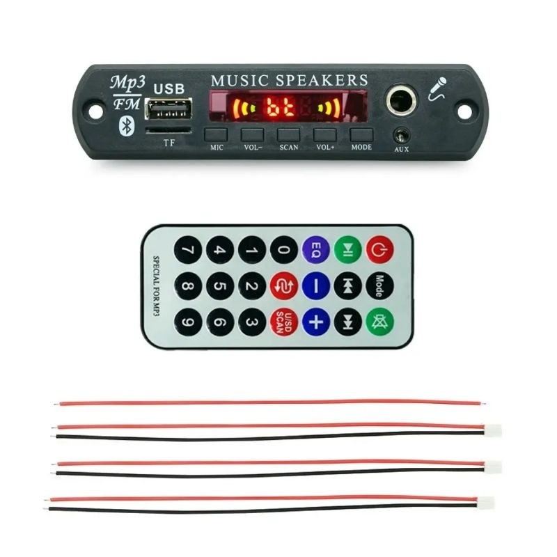 Modul Amplifier Stereo Mp3 Player Bluetooth 60W Plus Bass Treble Mic Echo Karaoke