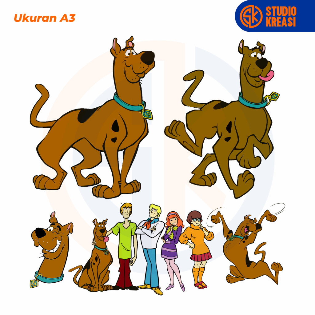 Sablon Setrika Sablon DTF Satuan A3 Scoobydoo - SIAP PRESS