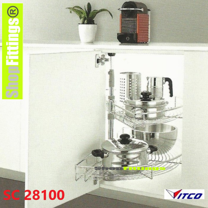 ✔D.LTA✔ - TERLARIS VITCO SC 28100 Rak Dapur Sudut Putar Serbaguna 180° Swivel Basket Kit - VITCO SC 