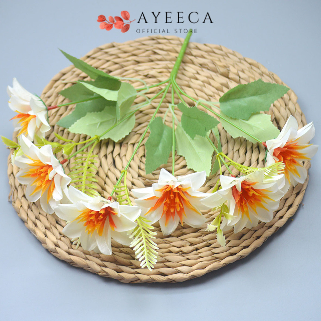AYEECA - Bouquet bunga P112 SAYA Krisan Matahari Artifisial Dekorasi Hiasan Seserahan Buket Palsu