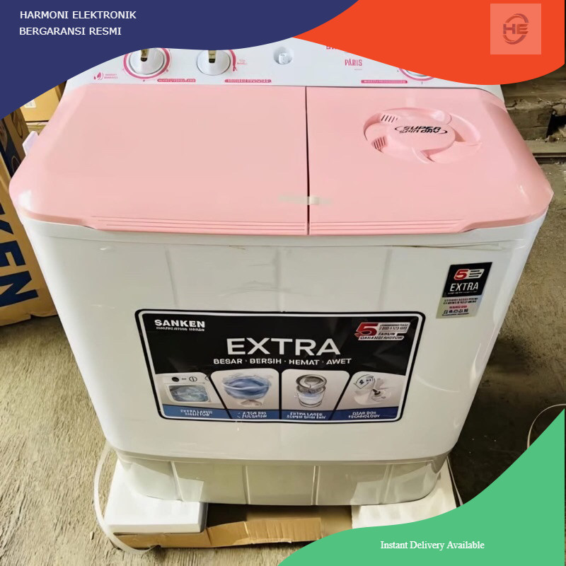 Mesin cuci low watt sanken 9kg mesin cuci 2 tabung hemat listrik sanken 9kg 9110 garansi resmi