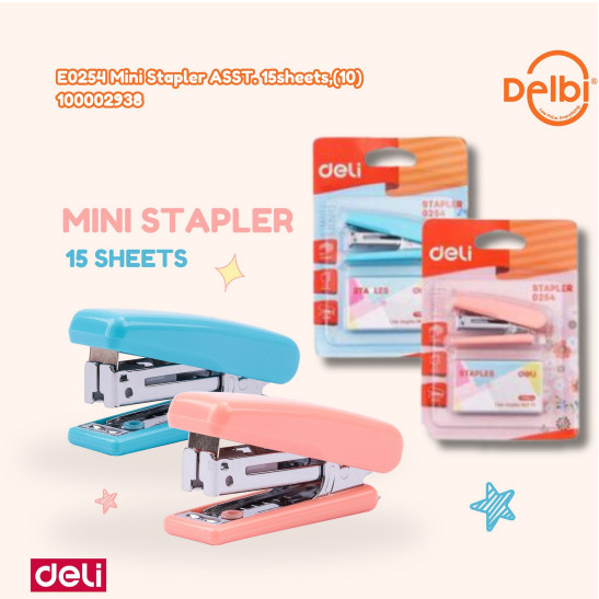 

Stapler Deli Staples Harga Satuan ATK E0254 Mini Stapler ASST. 15sheets,(10)