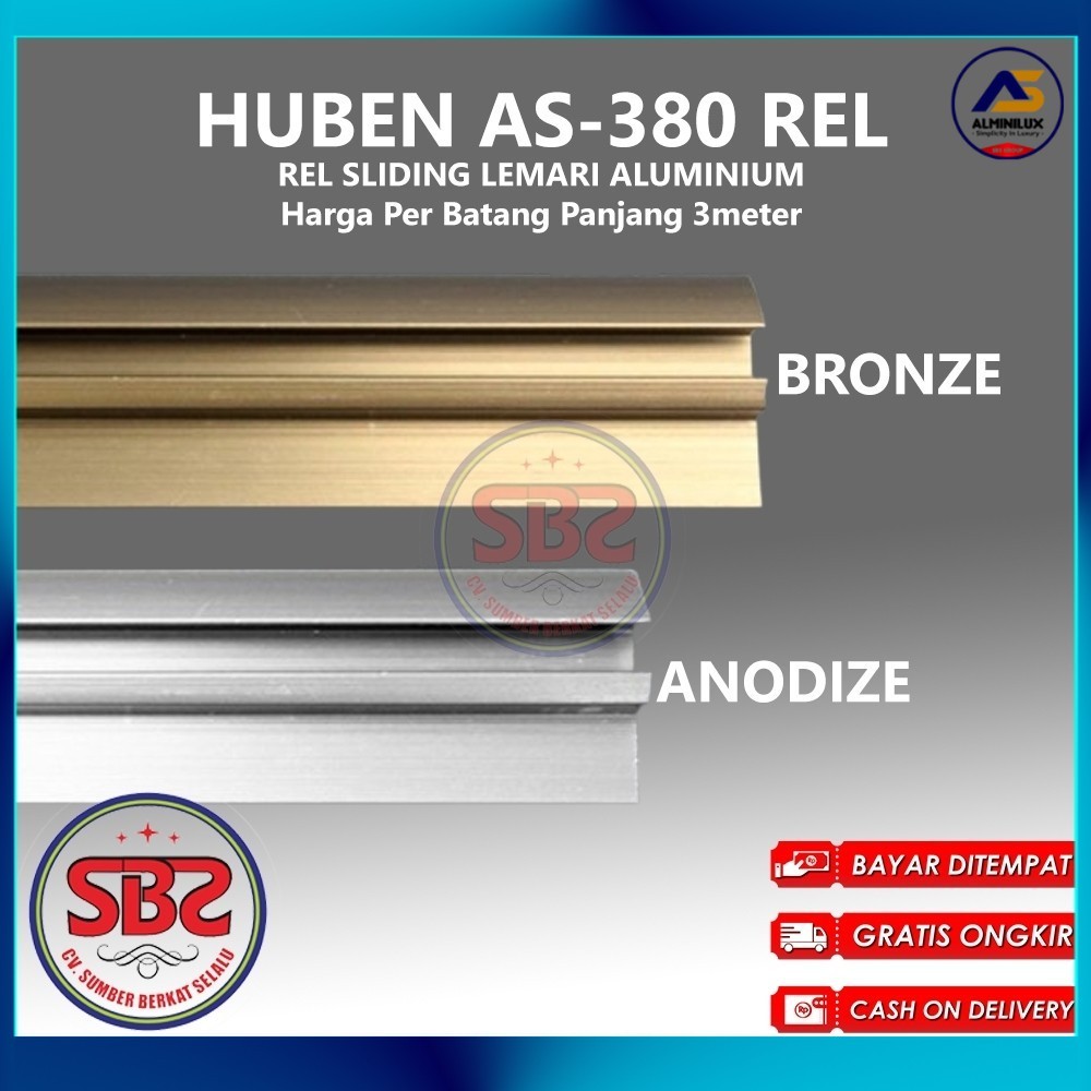 HUBEN AS-380 Rel Pintu Lemari Geser - Sliding Huben AS-380