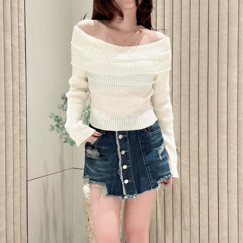 G35 TOP [ Atasan wanita  Atasan rajut lengan panjang rajut Kaos wanita Vest wanita Atasan Wanita Ata