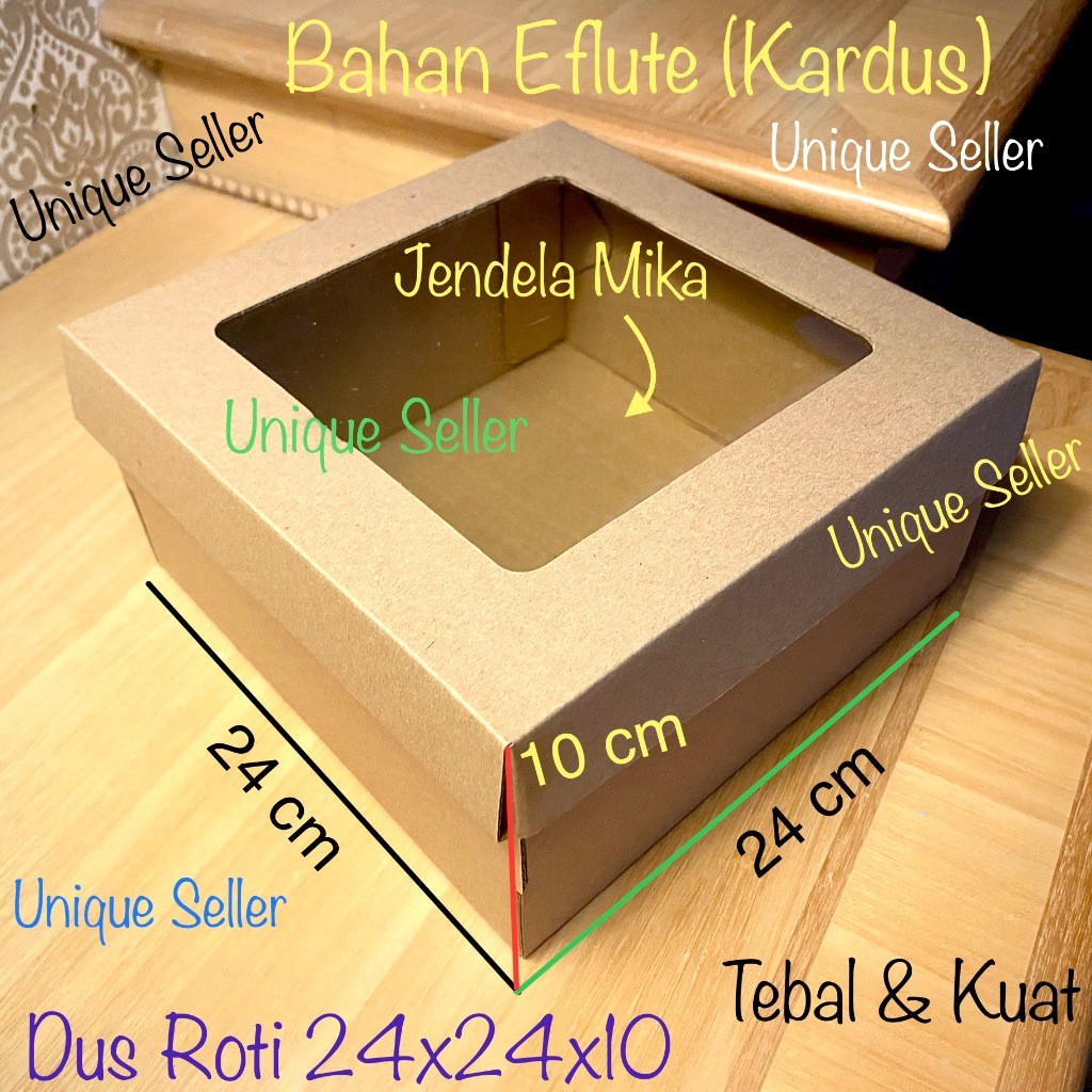 

Dus Kotak Box Hampers 24x24x10 EFLUTE WINDOW / Dus Kotak Box Nasi Kue 24x24 x 10 EFLUTE WINDOW / Dus Coklat Corrugated E-Flute 24x24x10cm / Dus Packing Olshop uk 24 x 24 x 10 cm