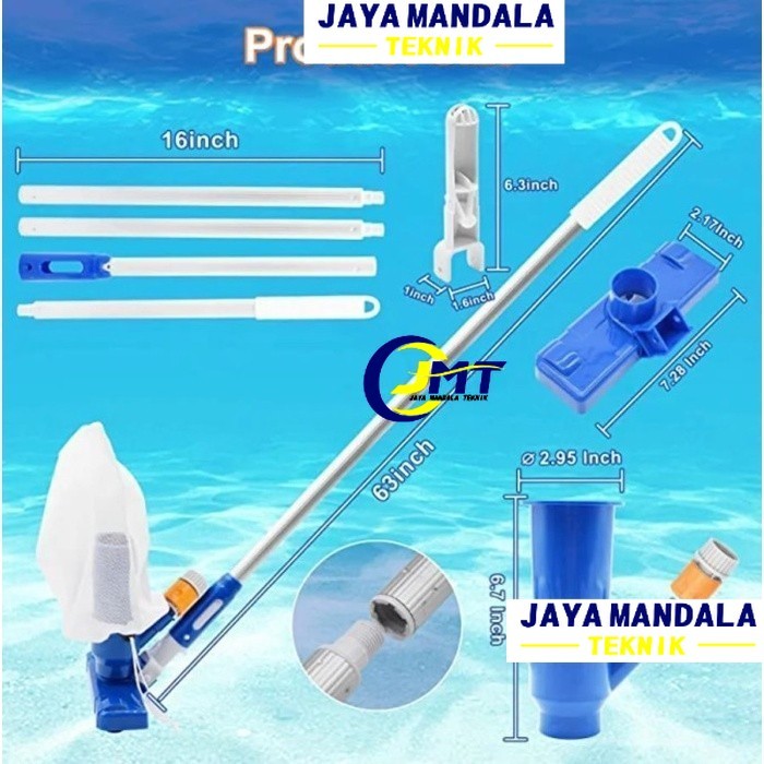 Sikat Vaccum Kolam renang + Tongkat Alat vacuum Kolam Renang Set brush