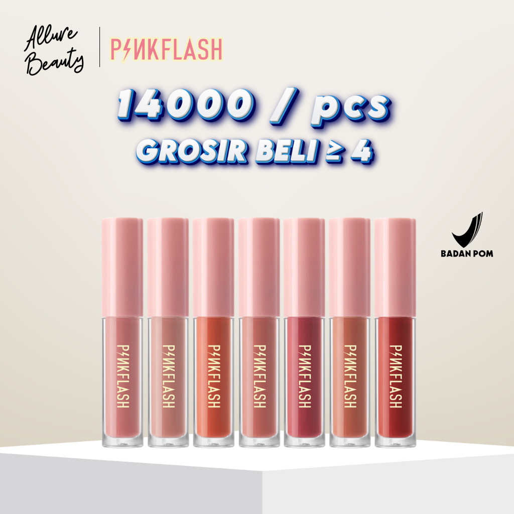 (GROSIR) PINKFLASH Matte Liquid Lipstik Velvet Long-lasting Waterproof Highly Pigmented Lip Cream Li