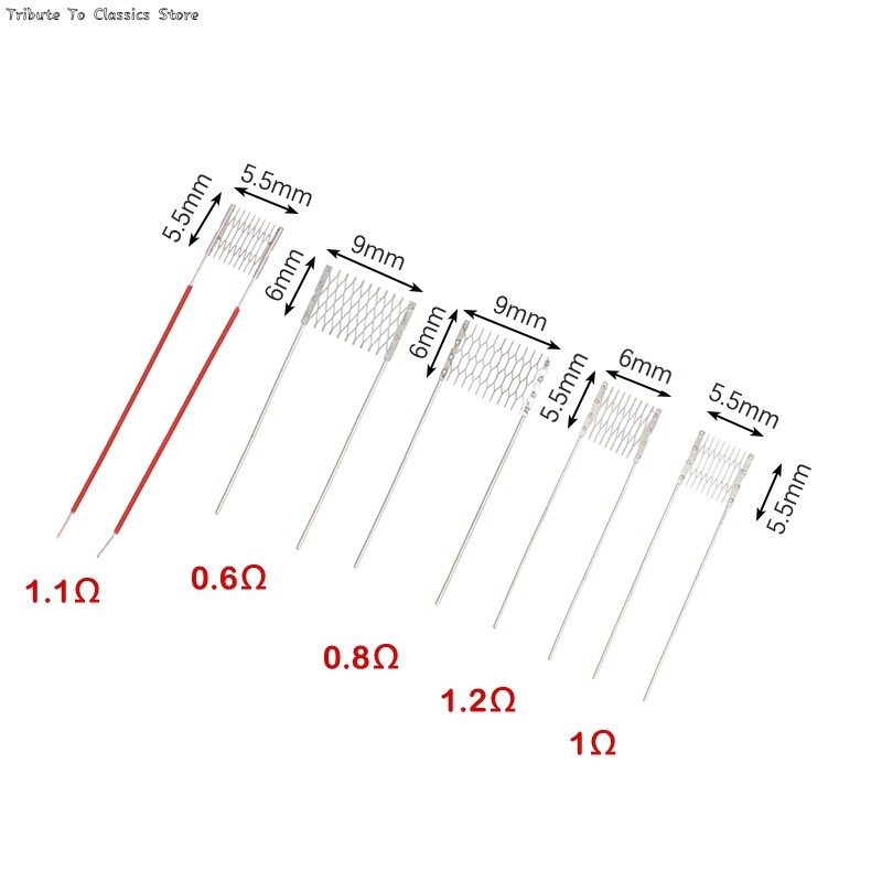 

10Pcs/Box DIY Rebuild Mesh Coils 0.6/0.8/1.0/1.1/1.2 Ohm Coil For Eplacement Prebuilt Coil Accessories