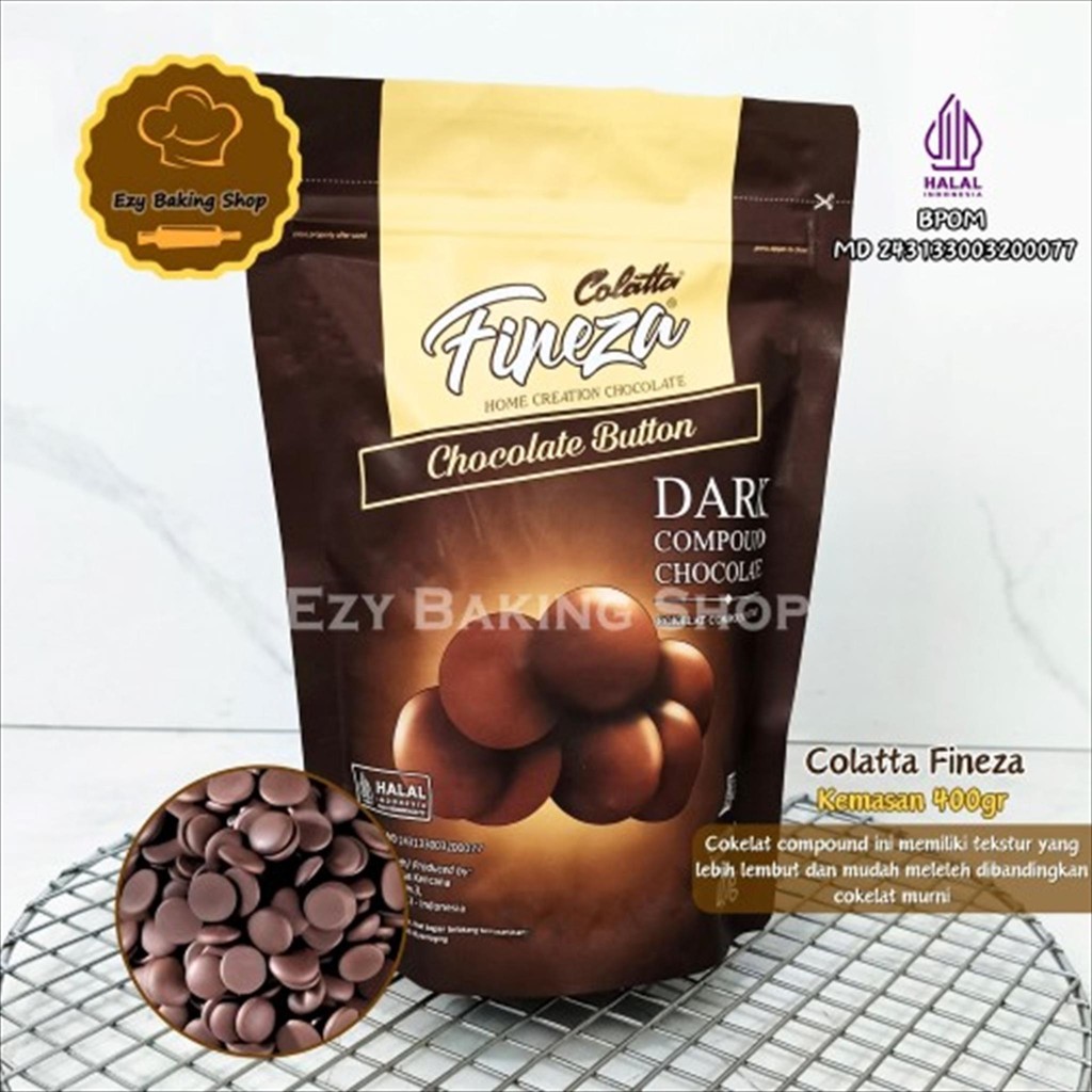 

Colatta Fineza Dark 400gr - Choco Button Comp / Coklat Coin