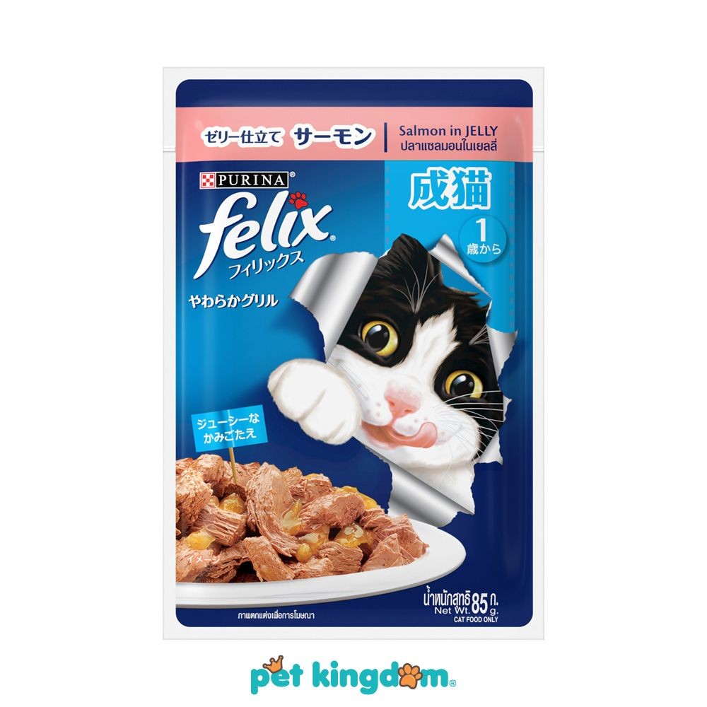 Purina 85 Gr Felix Makanan Kucing Basah Adult Salmon Jelly Pakan Kucing Cat Food Kebutuhan Hewan Pel