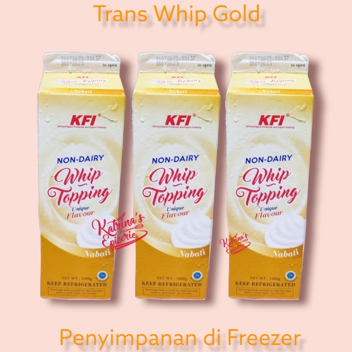 

✨TERLARIS -Trans Gold Non Dairy Whip Topping 1000 Gram Nabati Vegan
