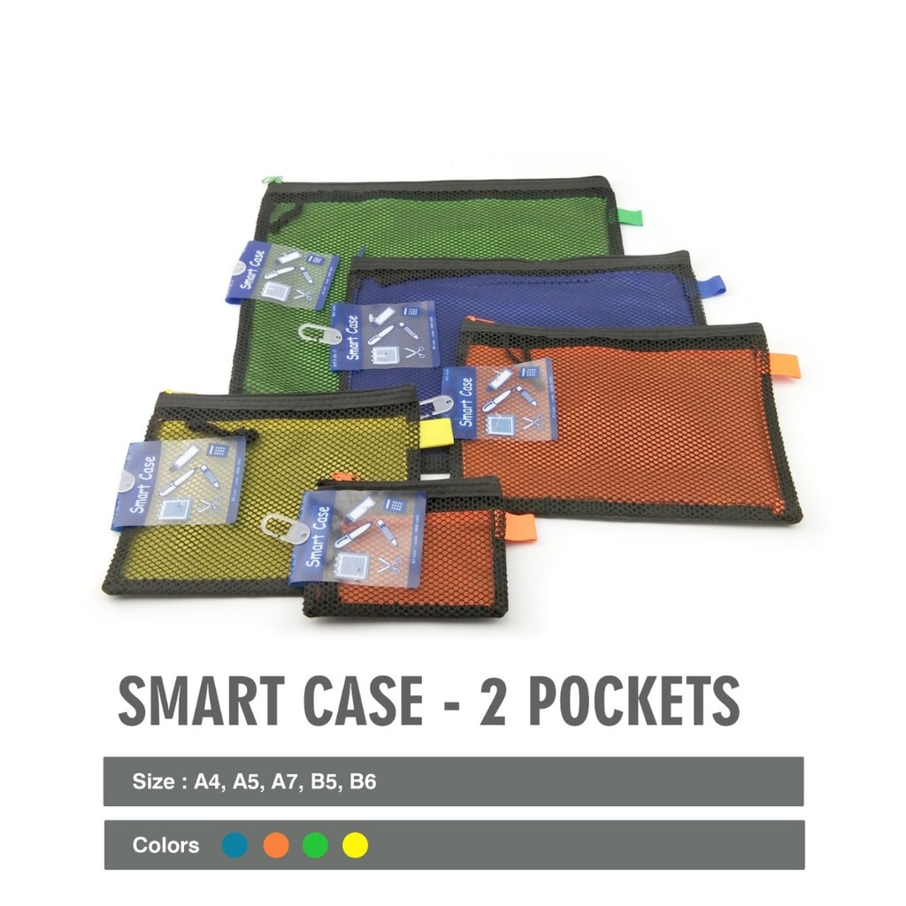 

Daiichi - Tempat Penyimpanan Smart Case Pouch 2 Pocket Zipper Besi Bahan Kain Parasut Jaring Daiichi Let's Do It SRB 1059-A4/1060-B5/1061-A5/1062-B6/1063-A7