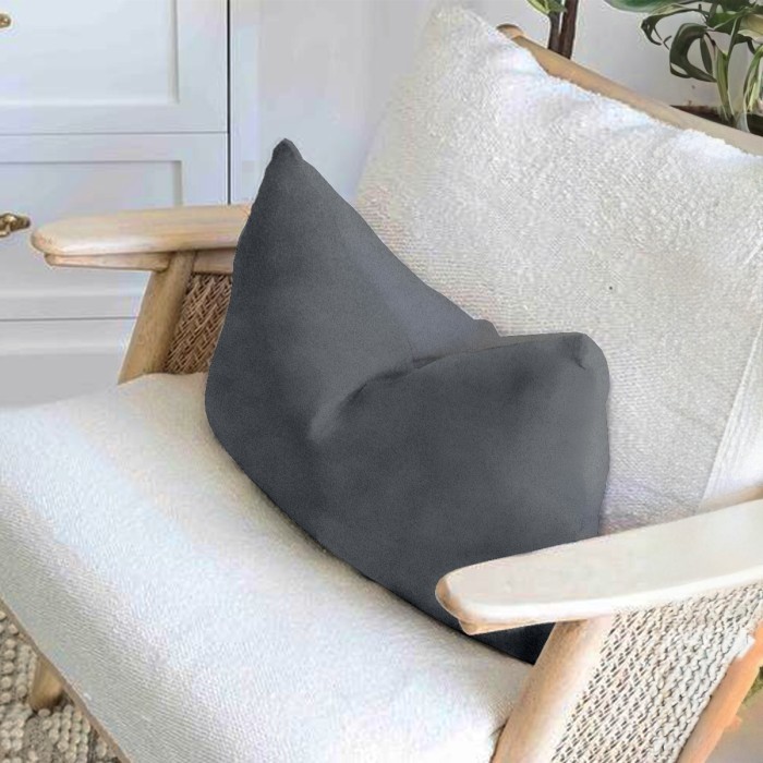 TRUU Lumbar Support Dark Grey TR.LS001 Suede 50x30 cm Bantal Sandaran Pinggang Kursi Kantor Empuk Ny