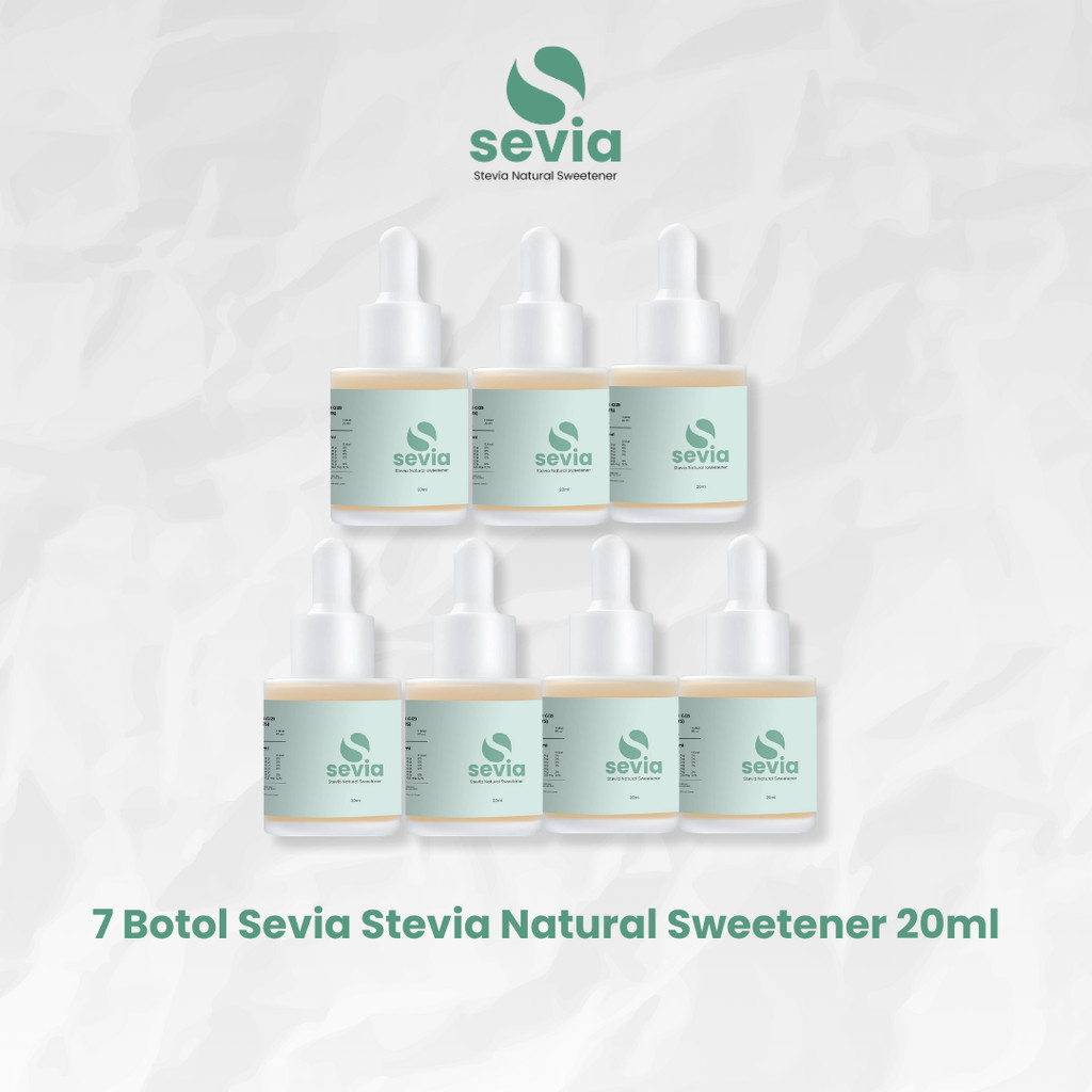 

7 Botol Sevia Stevia Natural Sweetener 20ml Pemanis Alami 0 Kalori Pengganti Gula dari Daun Stevia