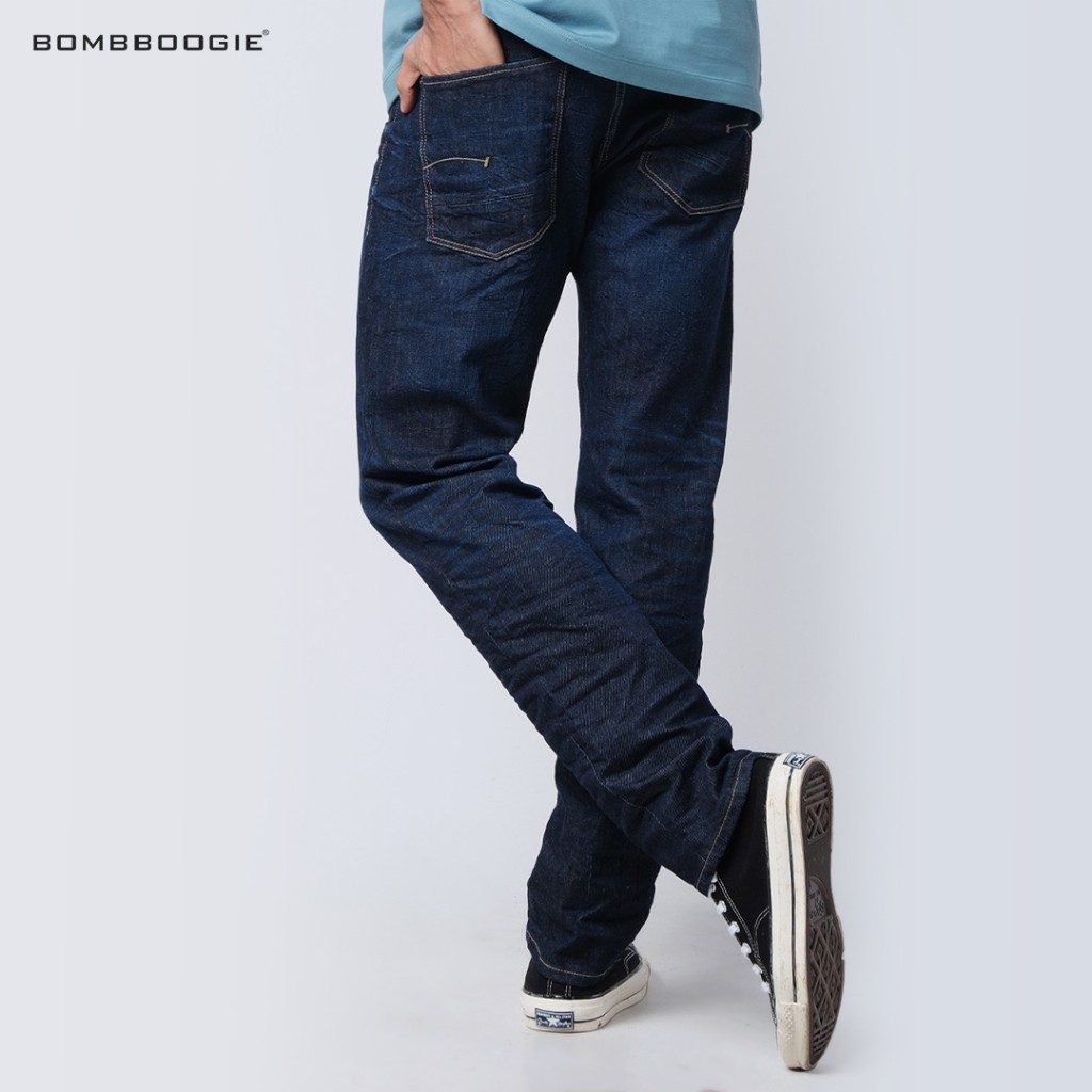 Bombboogie Celana Jeans Pria Slimfit J5 Series Dark Blue 43SJ5B3DL