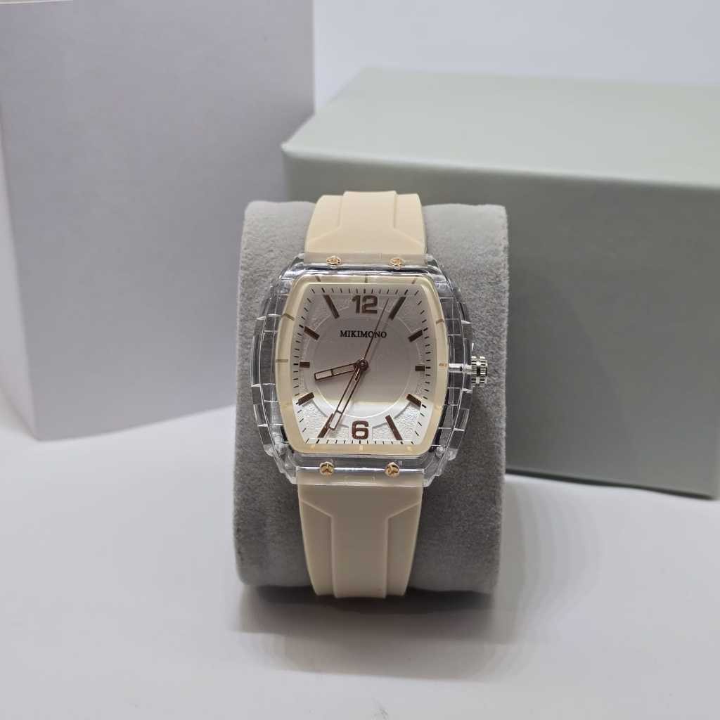 Promo Jam Tangan Wanita Mikimono Original Analog Mode Oval Tali Rubber fee boxx