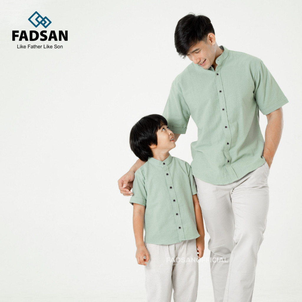 [NEW] Baju Koko Couple Ayah Anak Laki Tufy Series Warna Mint FADSAN