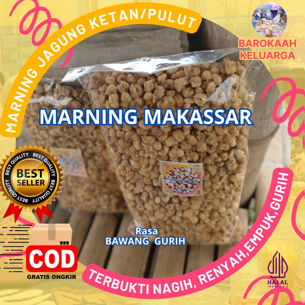 

Makaroni KILOAN 1 Kg Marning PREMIUM terbuat dari Jagung KETAN Utuh Renyah GURIH Murah Mantap