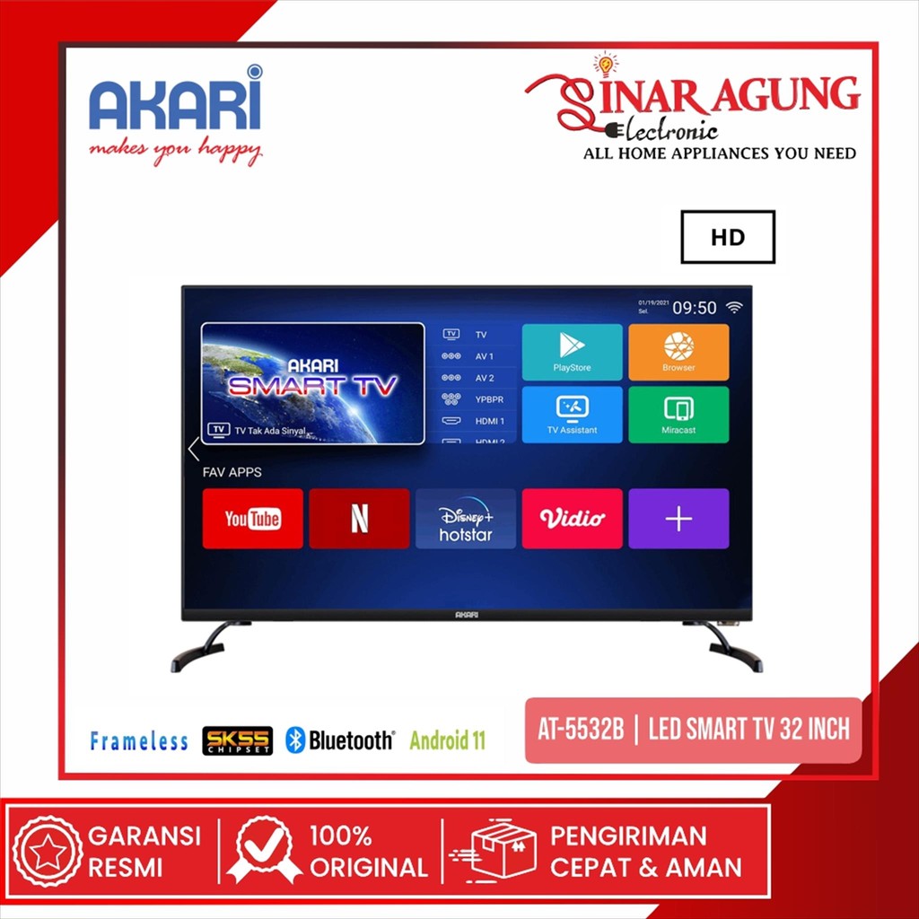 AKARI AT-5532B / AT5532B LED ANDROID SMART TV 32 INCH - GARANSI RESMI